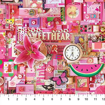 Northcott Color Collage, Pink