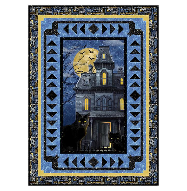 Northcott Hocus Pocus, PTN3098, Cats & Bats, Deborah Edwards