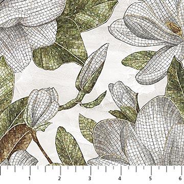 Northcott Magnolia, DP25372-91, Pale Gray Multi, Requel Martindale
