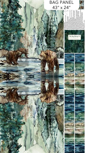 Northcott Northern Peaks, DP25176.74, Pine Multi, Deborah Edwards