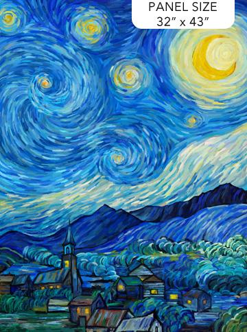 Northcott, Starry Night, DP29260-46, Dk Blue/Multi,