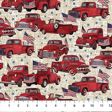 Northcott Stars And Stripes 11, DP25336-11, Cream, Stonehenge