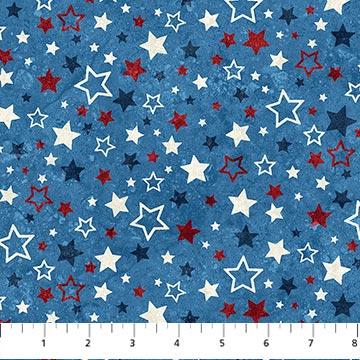 Northcott Stars And Stripes 12, 27015-44, Blue/Multi, Linda Ludovico