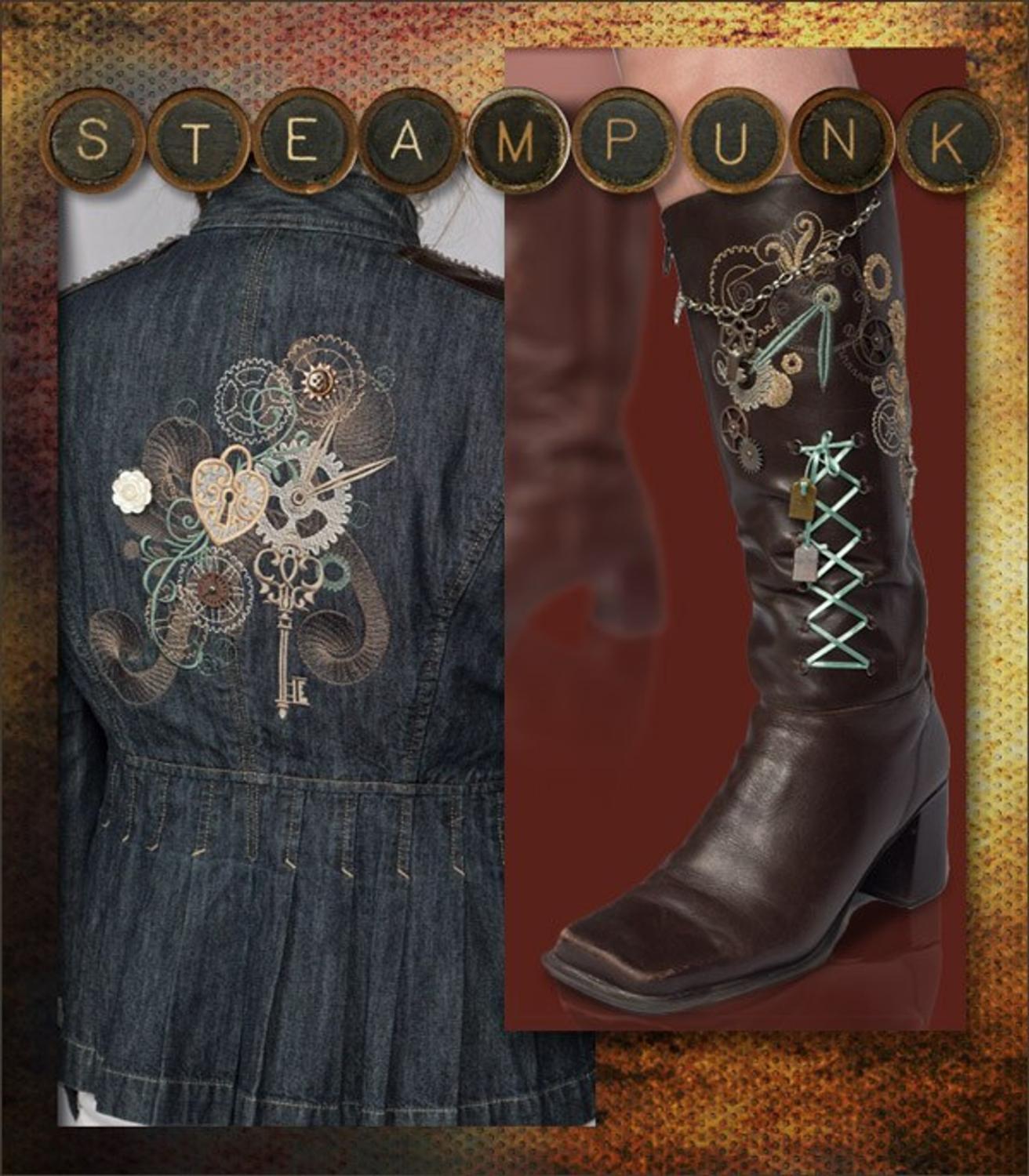 OESD Steampunk Machine Embroidery Designs Collection, CD