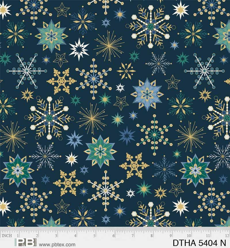 P & B Textiles Deco The Halls, DTHA5404 N, Blue, Jennifer Ellory