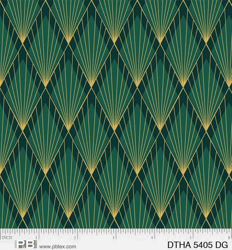 P & B Textiles Deco The Halls, DTHA5405 DG, Green, Jennifer Ellory
