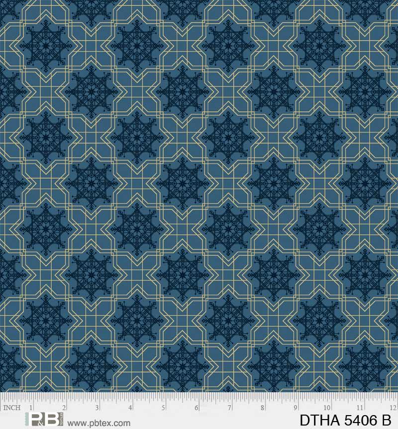 P & B Textiles Deco The Halls, DTHA5406 B, Blue, Jennifer Ellory