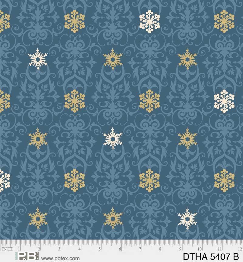 P & B Textiles Deco The Halls, DTHA5407 B, Blue, Jennifer Ellory