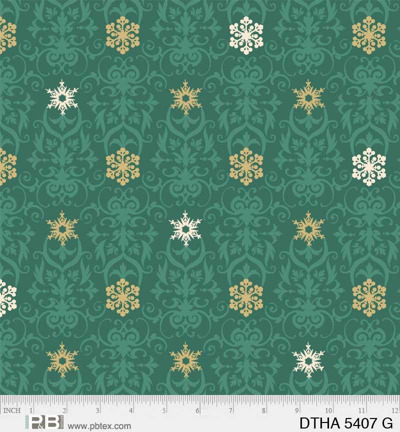 P & B Textiles Deco The Halls, DTHA5407 G, Green, Jennifer Ellory