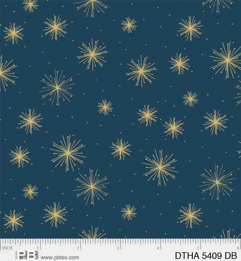P & B Textiles Deco The Halls, DTHA5409 DB, Blue, Jennifer Ellory