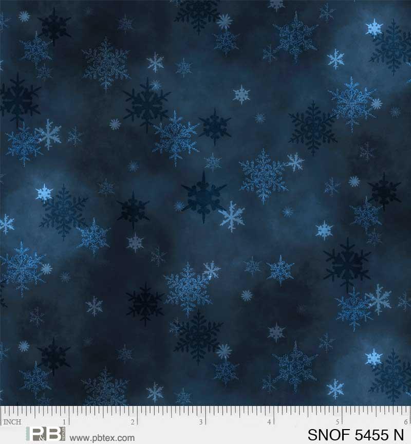 P & B Textiles Snowfall, SNOF 5455 N, Navy, Geetanjali Behere