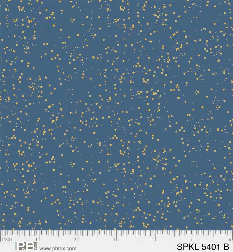 P & B Textiles Sparkle, SPKL 5401 B, Blue/Gold,