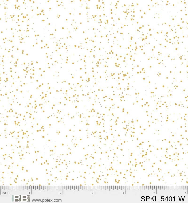P & B Textiles Sparkle, SPKL 5401 W, White/Gold,