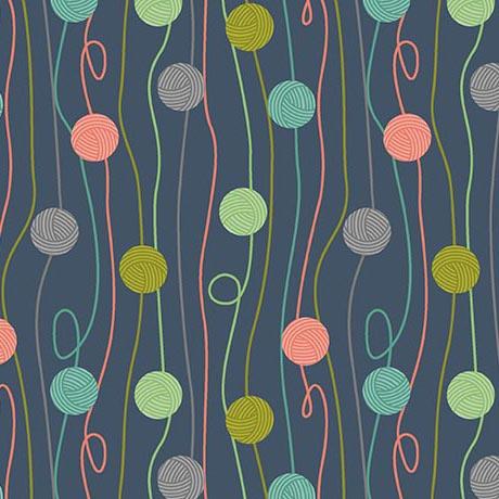 Qt Fabrics, Curious Kittycats, 2600-31874-B, Dk Blue,