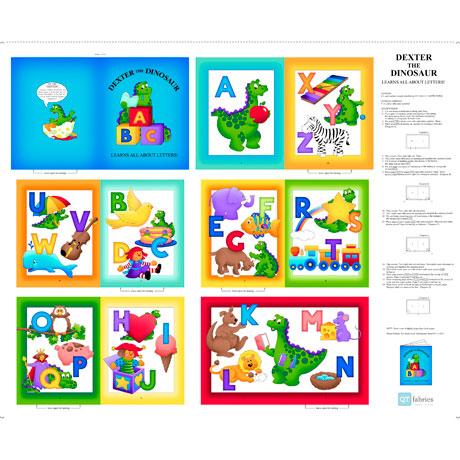 Qt Fabrics Dexter The Dinosau, 1649 26932 X, Multi,