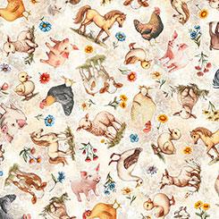 Qt Fabrics Lil Farmers, 2600 31906 E, Oatmeal,