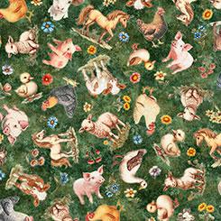 Qt Fabrics Lil Farmers, 2600 31906 G, Green,