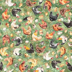 Qt Fabrics Lil Farmers, 2600 31909 G, Green,