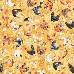 Qt Fabrics Lil Farmers, 2600 31909 S, Marigold,