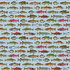 Qt Fabrics The Lure Of Fishin, 2600 32126 B, Blue,