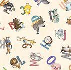 Quilting Treasures, Animal Alphabet, 29841-E, Off White