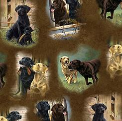 Quilting Treasures For The Love Of Labs, 2600 30308 A, Brown,