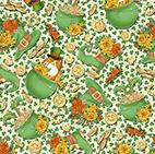 Quilting Treasures St Pats Cats, 30018-E, Green,