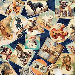 Quilting Treasures Top Dog, 2600 30579 N, Navy, Morris Cre Group