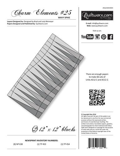 Quiltworx, Charm Element #25 Wavy Spike, JNQ12WAVE003