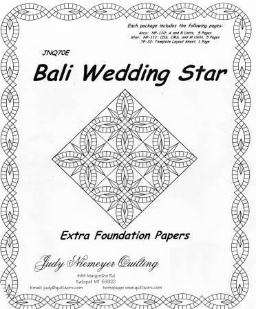 Quiltworx, Judy Niemeyer Bali Wedding Star Extra Foundation, JNQ70E