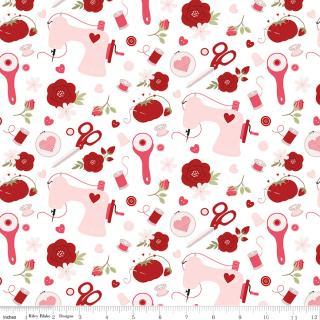 Riley Blake Designs Sew In Love, C16901R-WHITE, White,