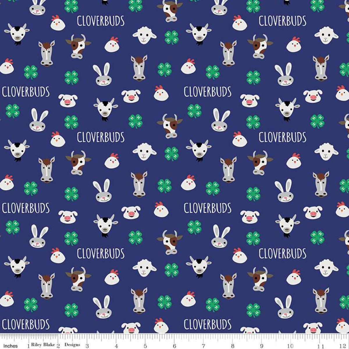 Riley Blake, Riley Blake, 4-H, c9122-blue, Cream