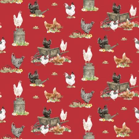 Riley Blake, Tara Reed, Spring Barn Quilts, CD14331-RED, Red