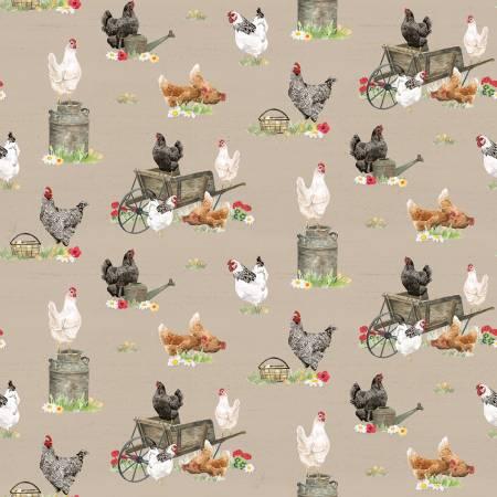 Riley Blake, Tara Reed, Spring Barn Quilts, CD14331-TAN, Tan