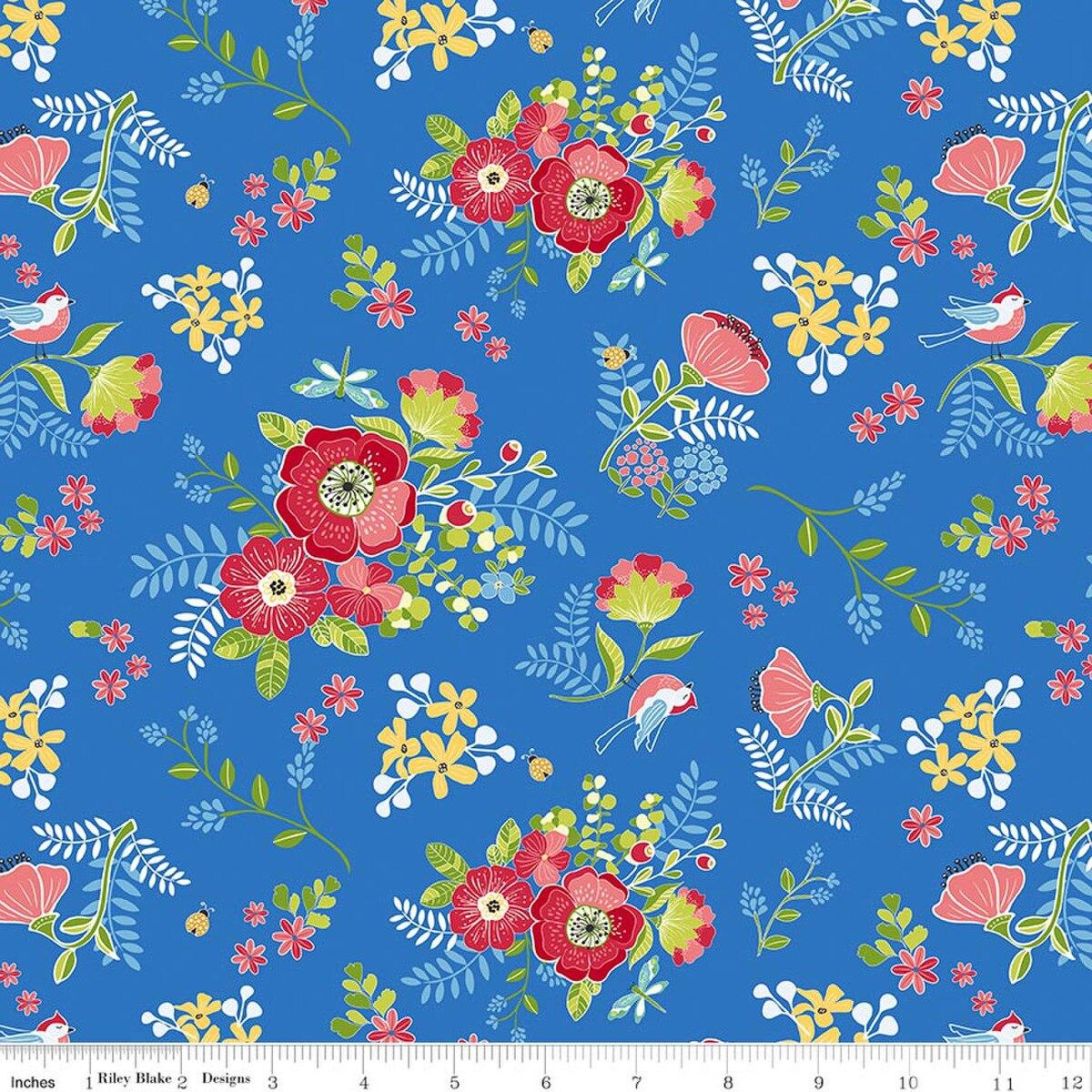 Riley Blakes Designs Awakening, C17100-AZURE, Azure,