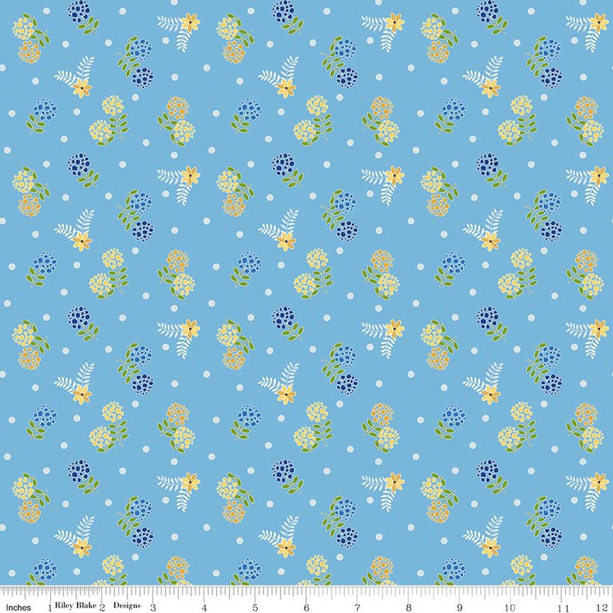 Riley Blakes Designs Awakening, C17104-BLUE, Blue,
