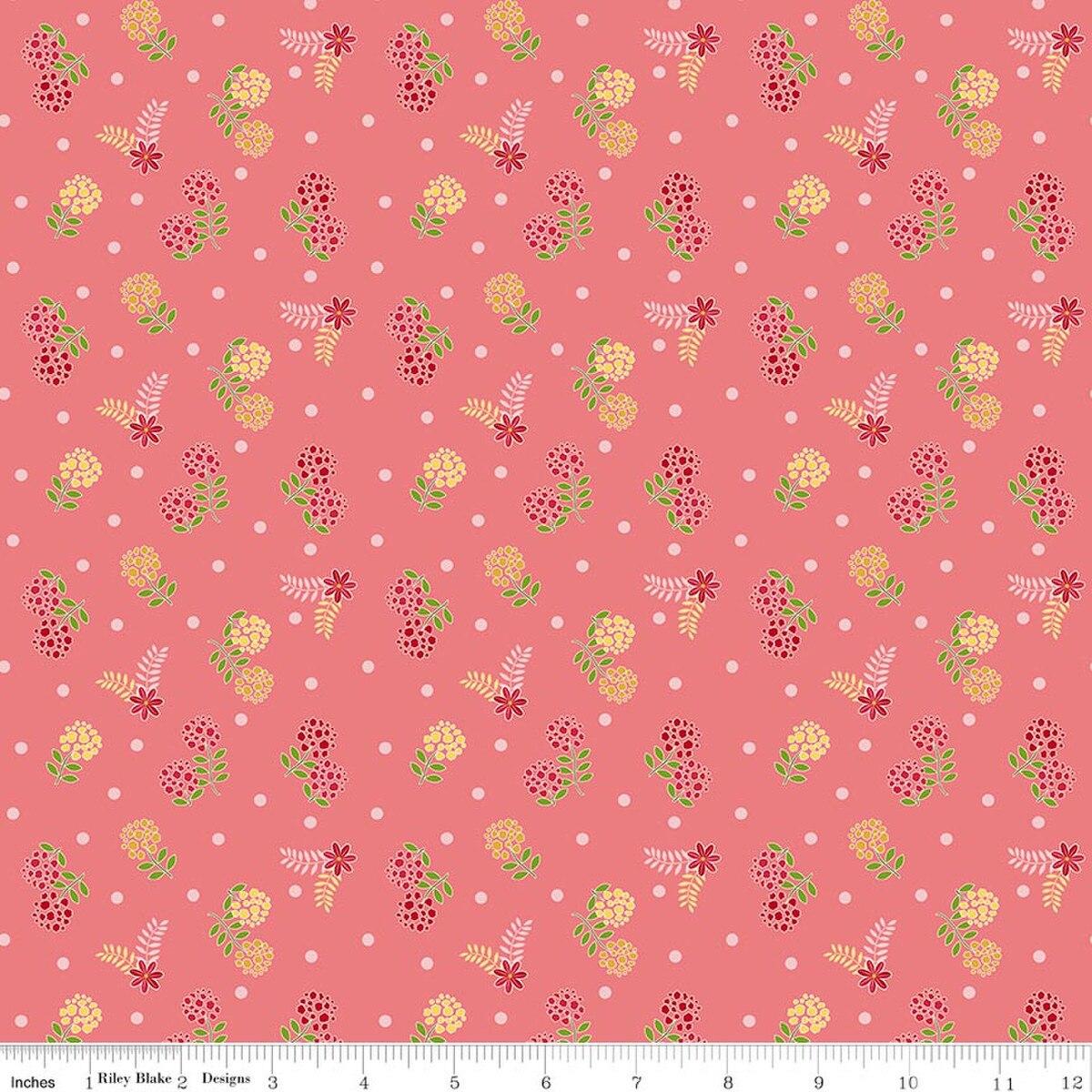 Riley Blakes Designs Awakening, C17104-CORAL, Coral,