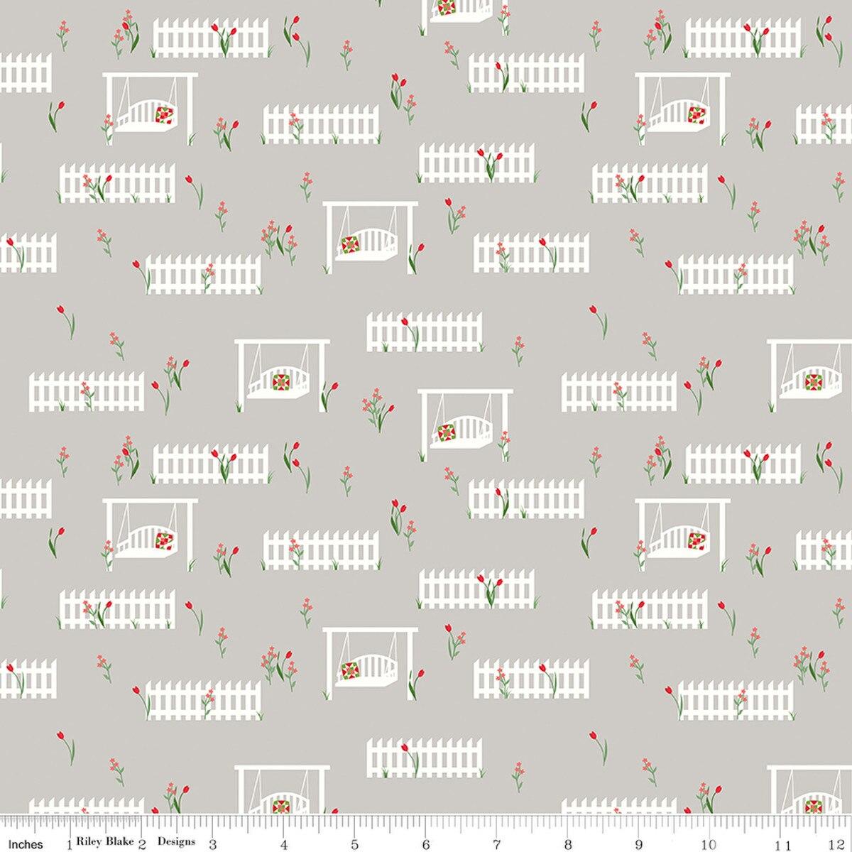 Riley Blakes Designs Front Porch, C17212-GRAY, Gray,