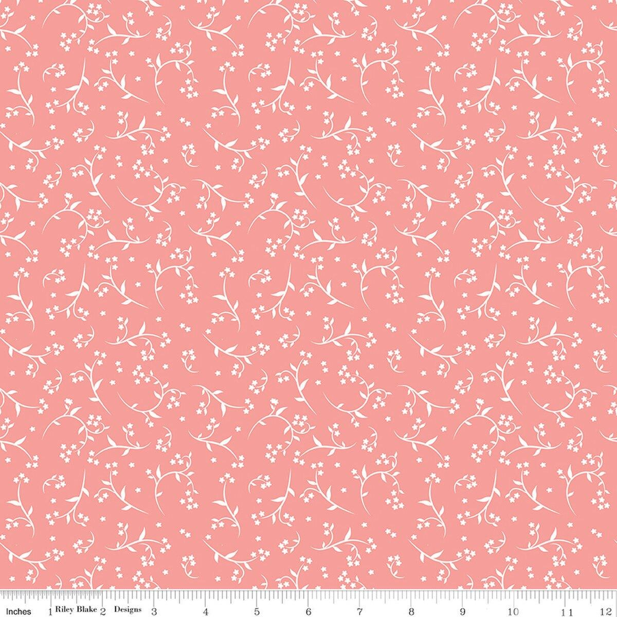 Riley Blakes Designs Front Porch, C17214-CORAL, Coral,