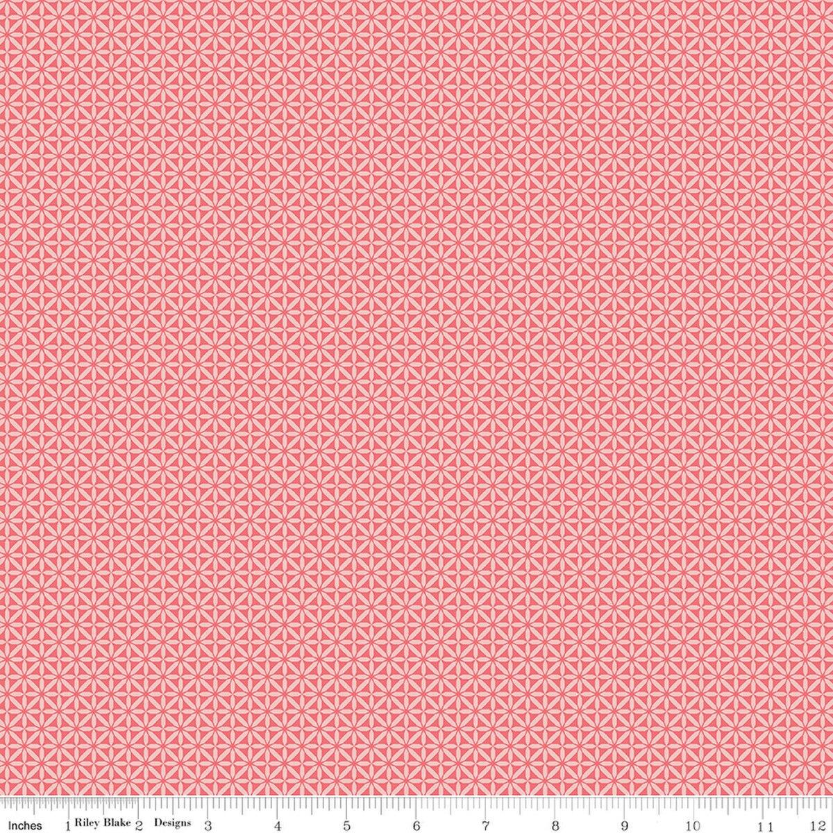 Riley Blakes Designs Front Porch, C17217-CORAL, Coral,