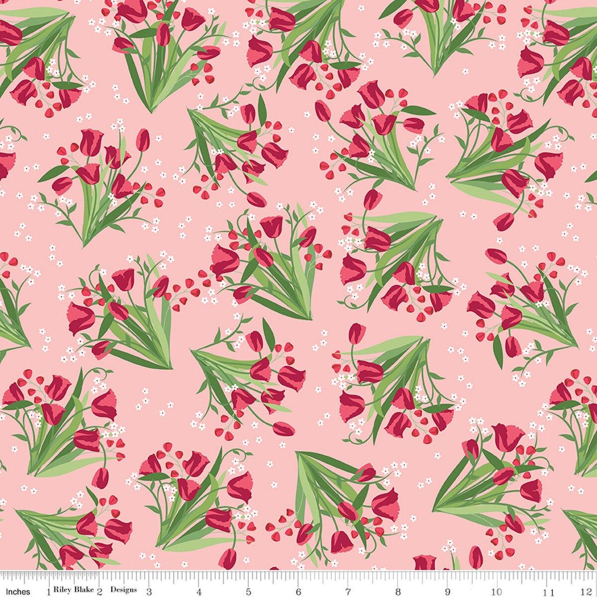 Riley Blakes Designs Front Porch, C172 10-CORAL, Coral,