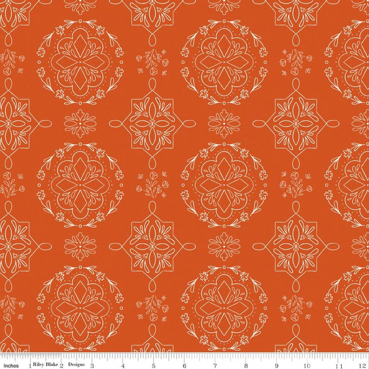 Riley Blakes Designs Homage, C17221-PUMPKIN, Pumpkin,