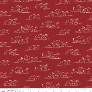 Riley Blakes Designs The Homestead, C18232R-RED, Red,