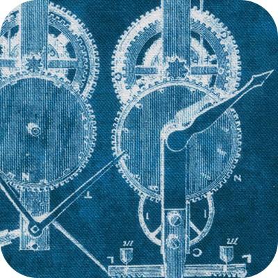 Robert Kaufman Instruments Of The Hours, SRKD-21508-4, Blue