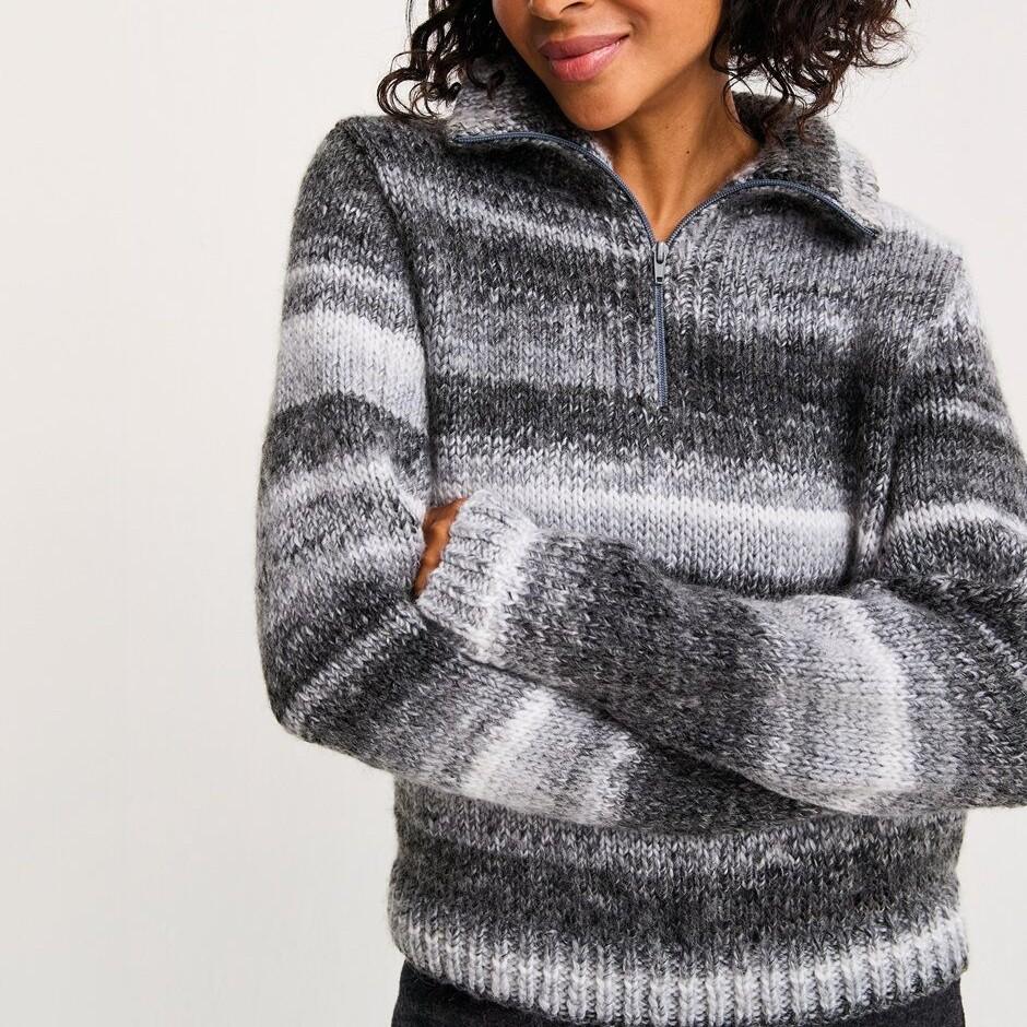 Sirdar, Pattern, F258 Quartz Zip Collar Jumper