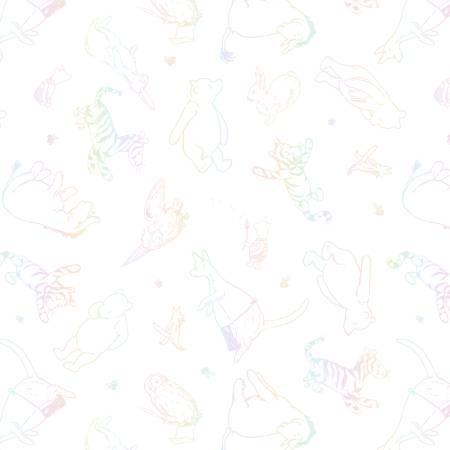 Studio E, A Hundred Acre Spring, 9594S-05, White/Rainbow,