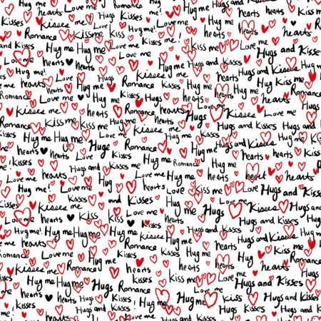 Timeless Treasures, Be Mine, C1205-WHITE