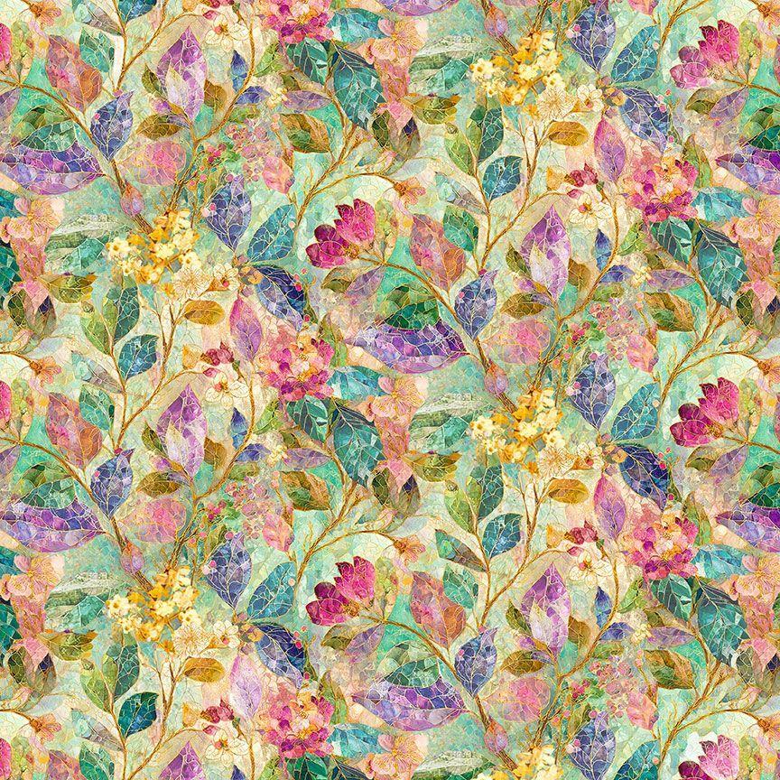 Timeless Treasures Mosaic Bee, FLEUR-CD4525, Leaf,