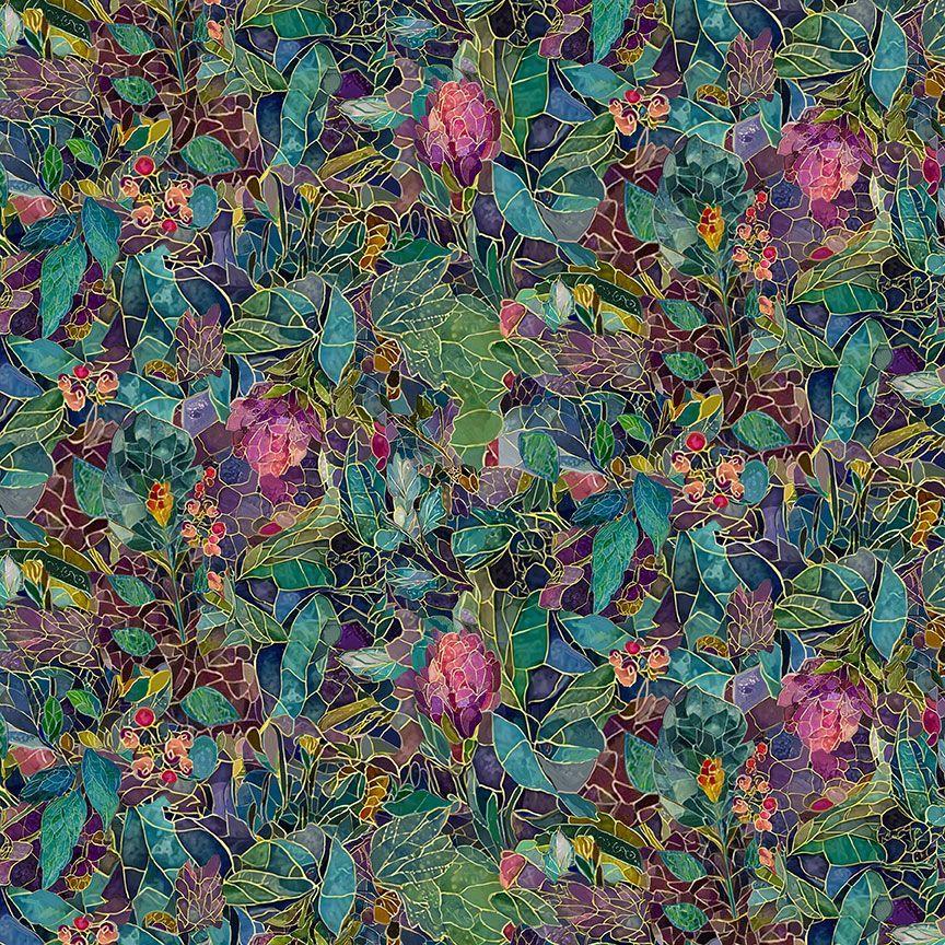 Timeless Treasures Mosaic Bee, FLEUR-CD4526, Jewel,