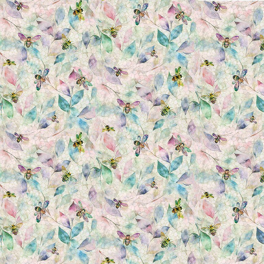 Timeless Treasures Mosaic Bee, FLEUR-CD4527, Ecru,